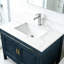 Comptoir de salle de bain en quartz blanc 31 po, lavabo central encastré simple, 4 dosserets hauts, 1 trou de robinet pré-percé, chaleur et teinture, idéal pour la salle de bain supérieure