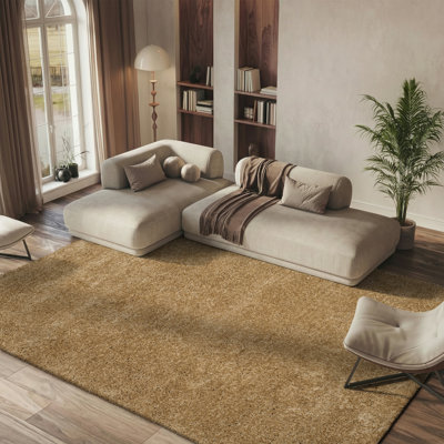 Gilcrease Shag Hand-Tufted Beige Area Rug