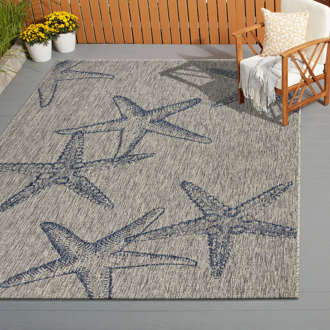 Christiane Starfish Flatweave Outdoor Performance Area Rug Highland Dunes Rug 