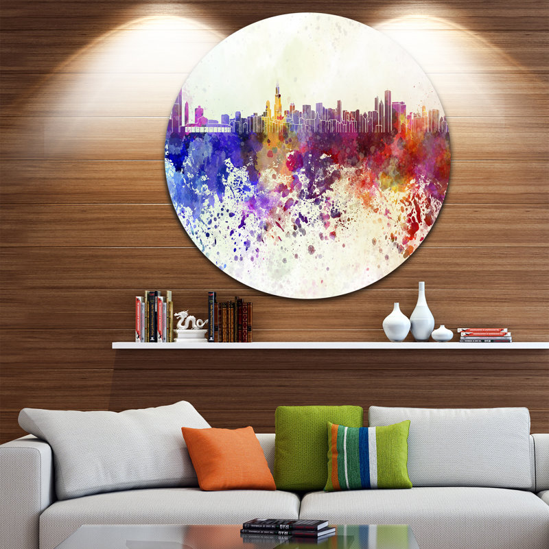 Cityscape Skyline - reproduction d'art, H 30 po x l 40 po x P 1,5 po, Métal