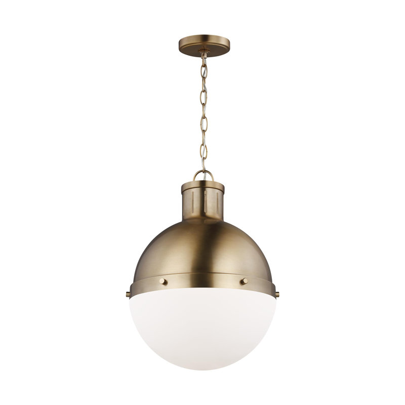 1 - Light Single Globe Pendant, No , Brushed Nickel, 11.63" H x 8.13" W x 8.13" D