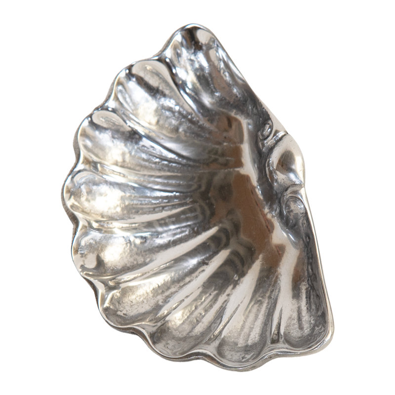 Mini-plateau baroque en étain demi-coquillage