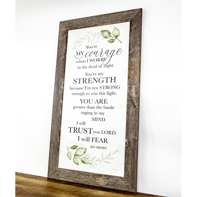 "Spiritual Your My Courage", impression encadrée