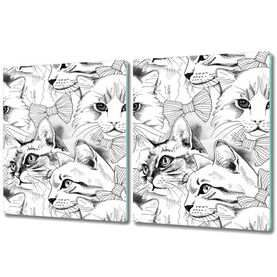 Leeloo Tempered Glass Cats Chopping Board