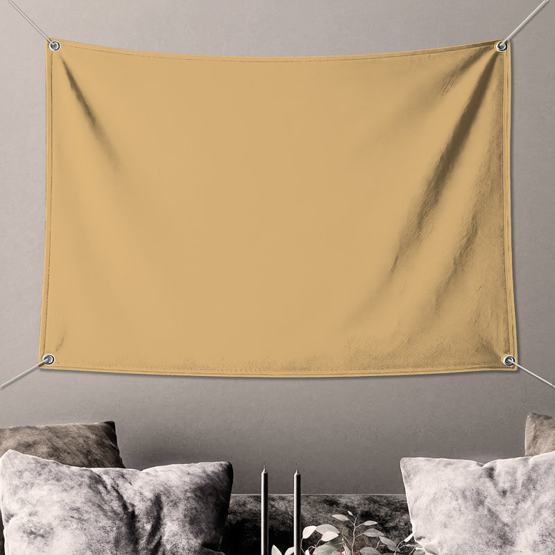 Solid Beige Color Wall Tapestry - Solid Wall Decor, 104in H x88 with 4 Grommets