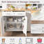 Îlot de cuisine avec plateau pliable, organisateur d'armoire coulissant à 3 niveaux, support de rangement interne, chariot roulant, 2 tiroirs, essuie-tout mobile blanc, rangement, structure stable-259034403
