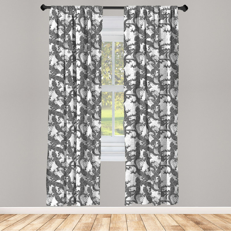 Gecko Semi-Sheer Rod Pocket Curtain Panels, 28" x 95"