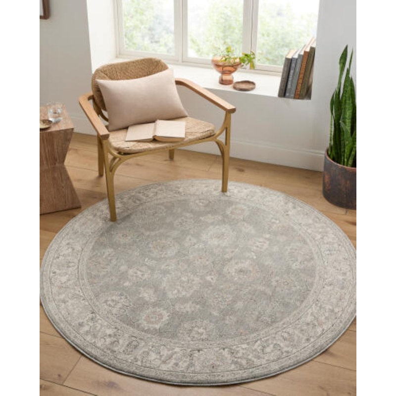 Tapis d'intérieur tissé à la machine Hendrick, Rond 6 pi 7 po