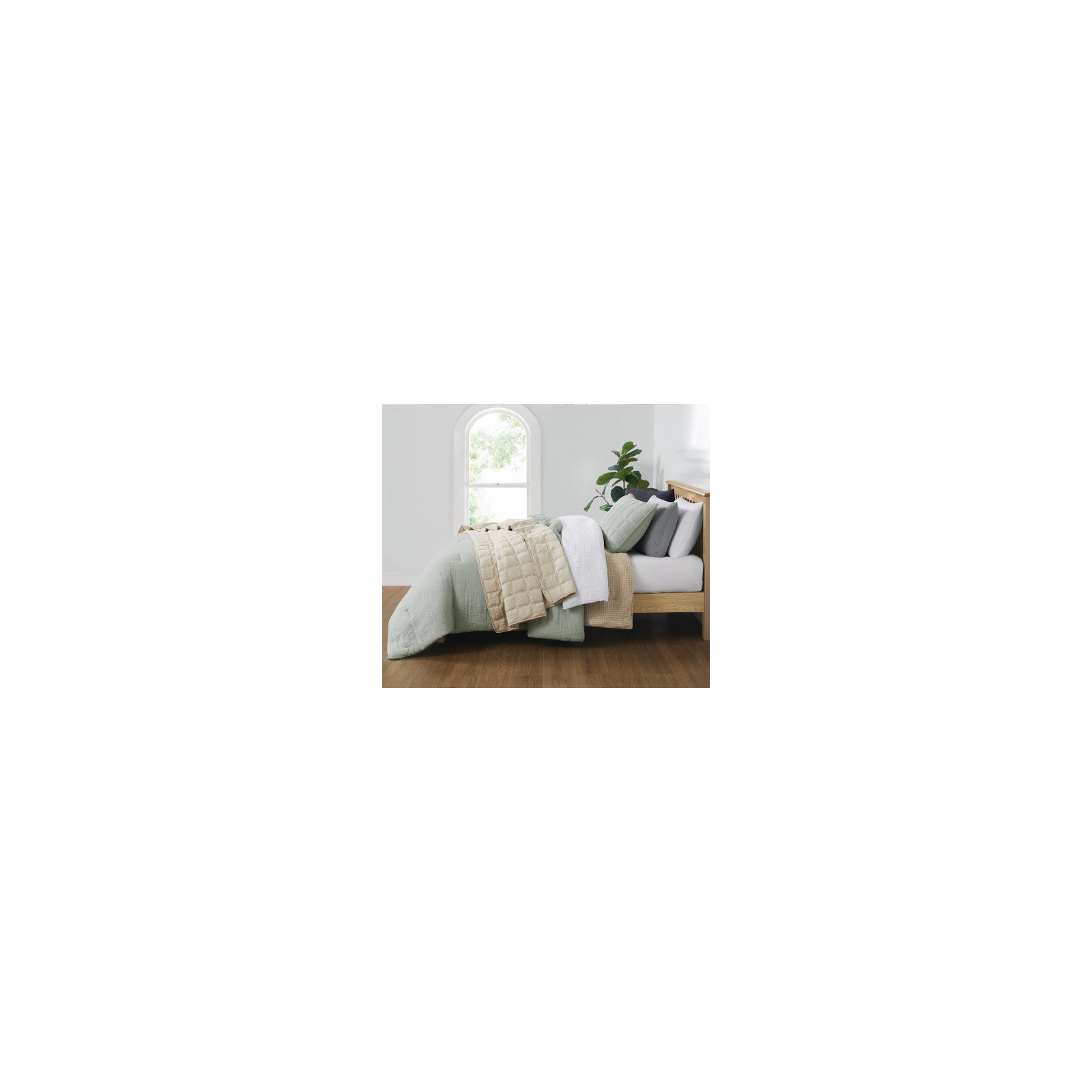 Reta Comforter Set, Twin XL Comforter + 1 Standard Sham, Ivory