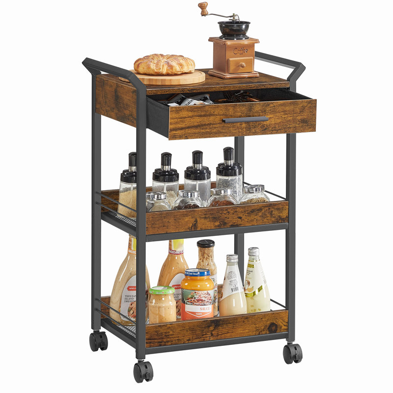 Amirr 70.5cm H x 46.2cm W Utility Cart, Brown