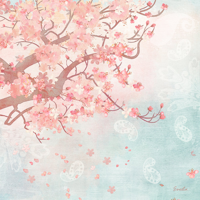 Sweet Cherry Blossoms III, 51cm H x 51cm W