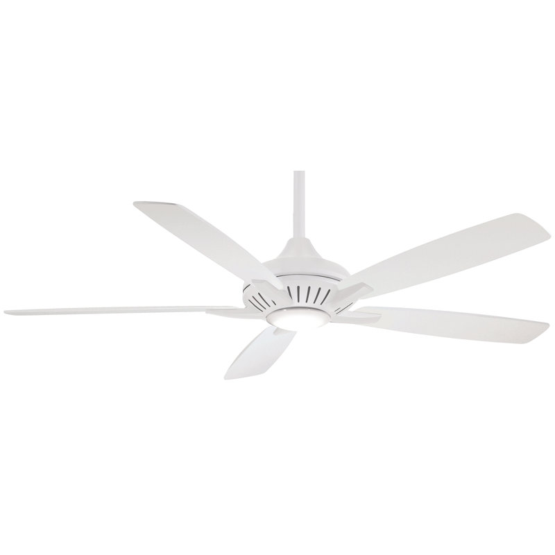 60" Dyno 5 - Blade LED Smart Standard Ceiling Fan with Remote Control and Light Kit Included, White