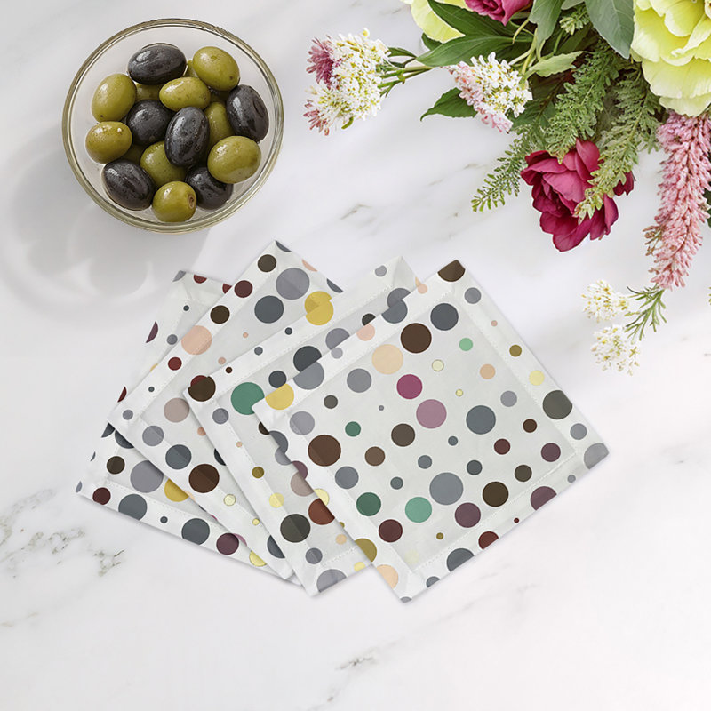 Mod Confetti Cotton Sateen Cocktail Napkins, Sophisticate