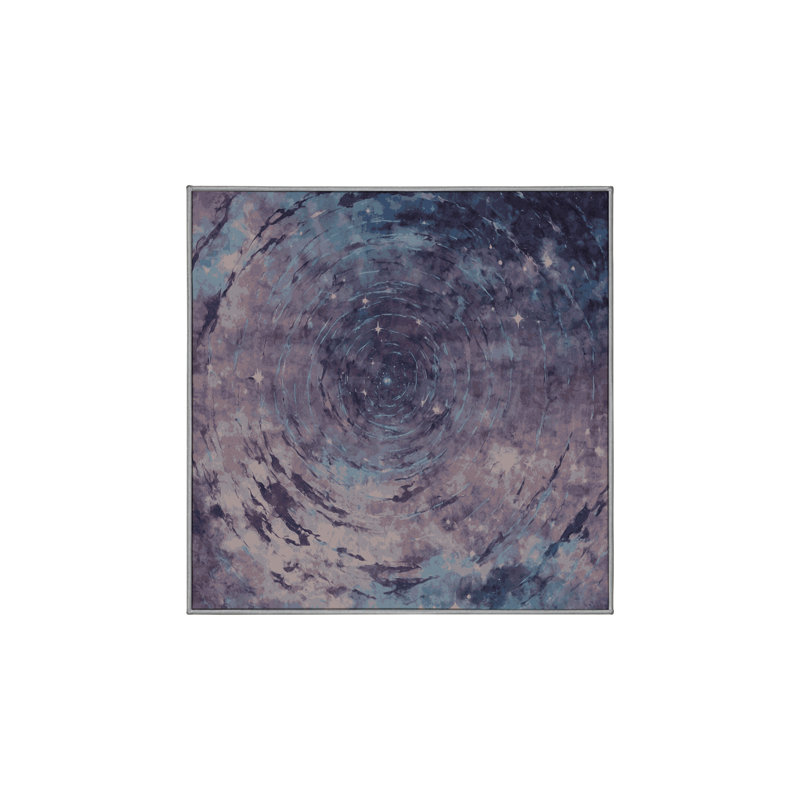 Chenille Washable Abstract Indoor Rug, Square 5'