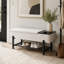 Banc de rangement rembourré avec compartiment caché, banc d'entrée moderne pour le salon-77419369