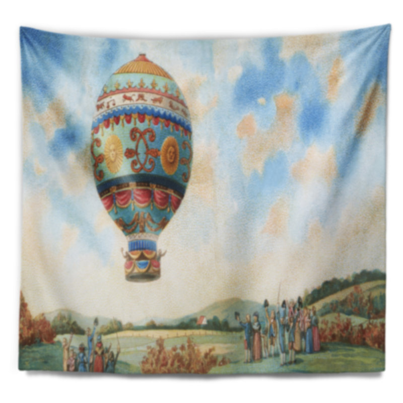 Tapisserie d'illustration ballon air chaud Abstract, H 50 po x l 60 po