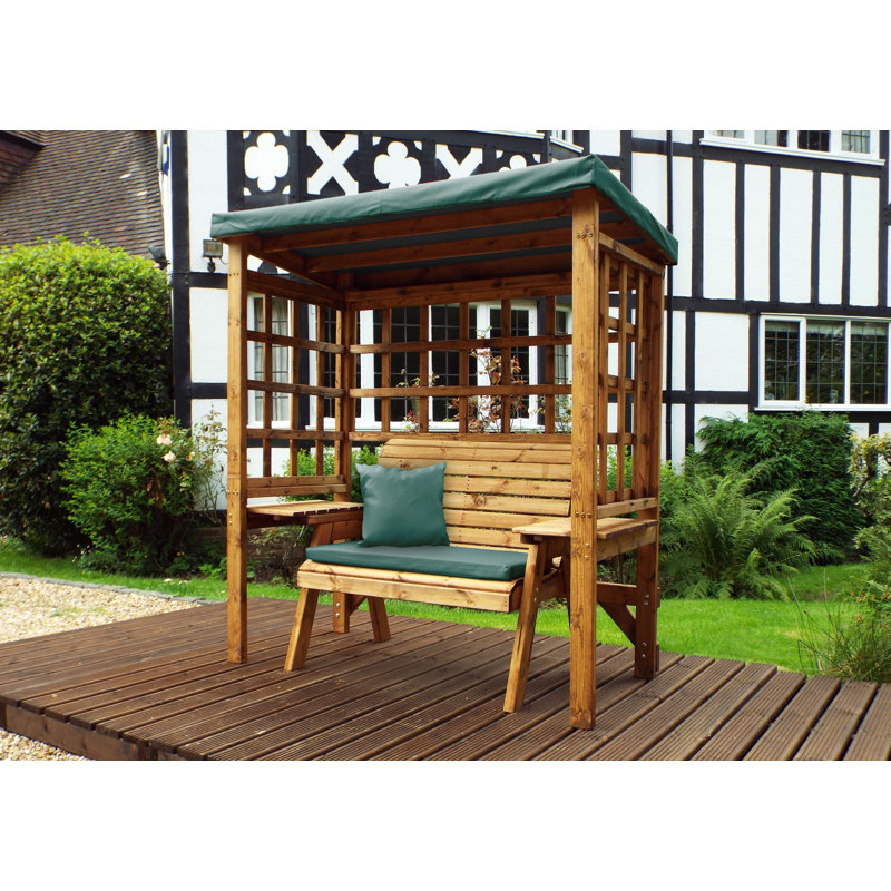Figueroa Solid Wood Outdoor Bench, Green