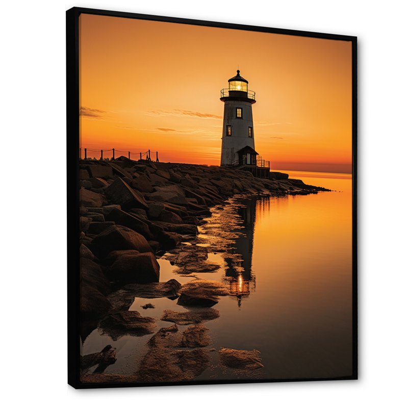 Port maritime «Solace I» sur toile, H 20 po x l 12 po x P 1 po, Cadre flottant noir