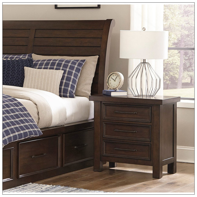 Table de chevet 3 tiroirs Classic Brown