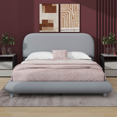 Grand lit plateforme tapissier Teddy