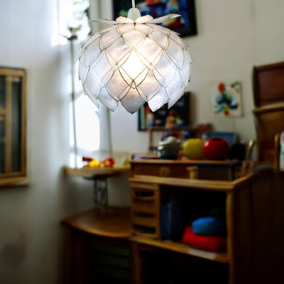 Sputnik 20cm H Shell / Capiz Novelty Pendant Shade ( Screw On )