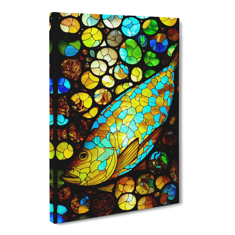 Alyse Fish StainGlass - Wrapped Canvas, 60cm H x 40cm W x 3cm D