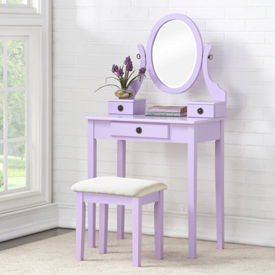 Ensemble coiffeuse et tabouret de maquillage Moniys