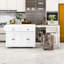 Versatile Kitchen Cart with Lockable Wheels, Extendable Table, and Spacious Cabinets-49812788