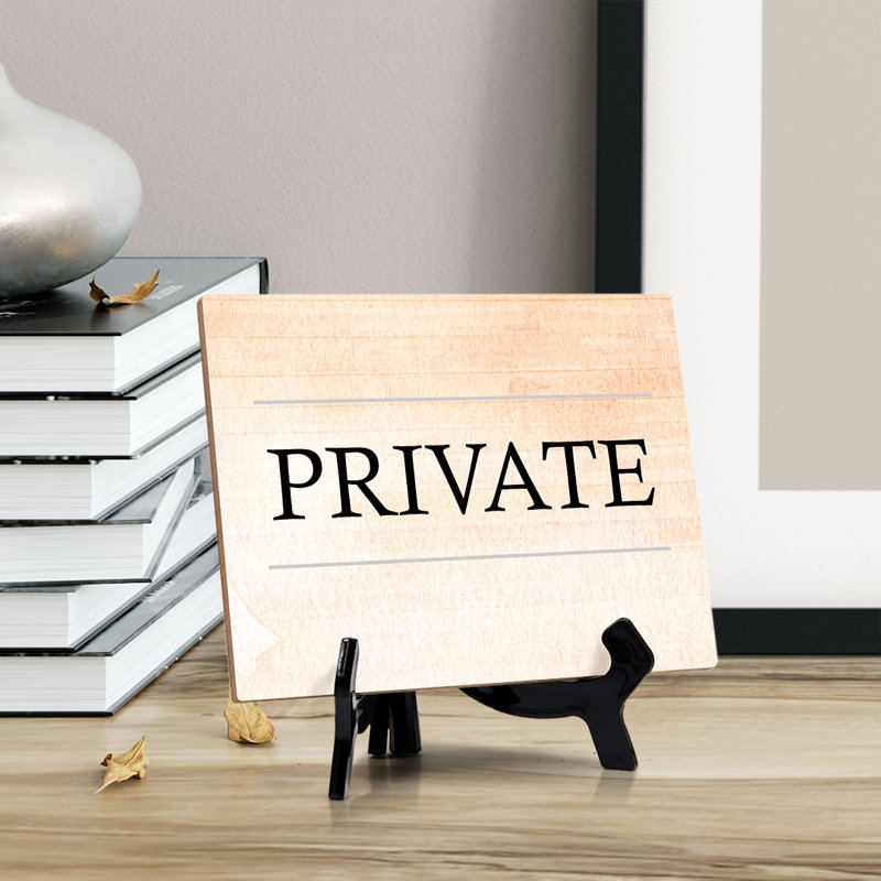 Enseigne de table ou de comptoir privée avec support de chevalet, 6 po x 8 po