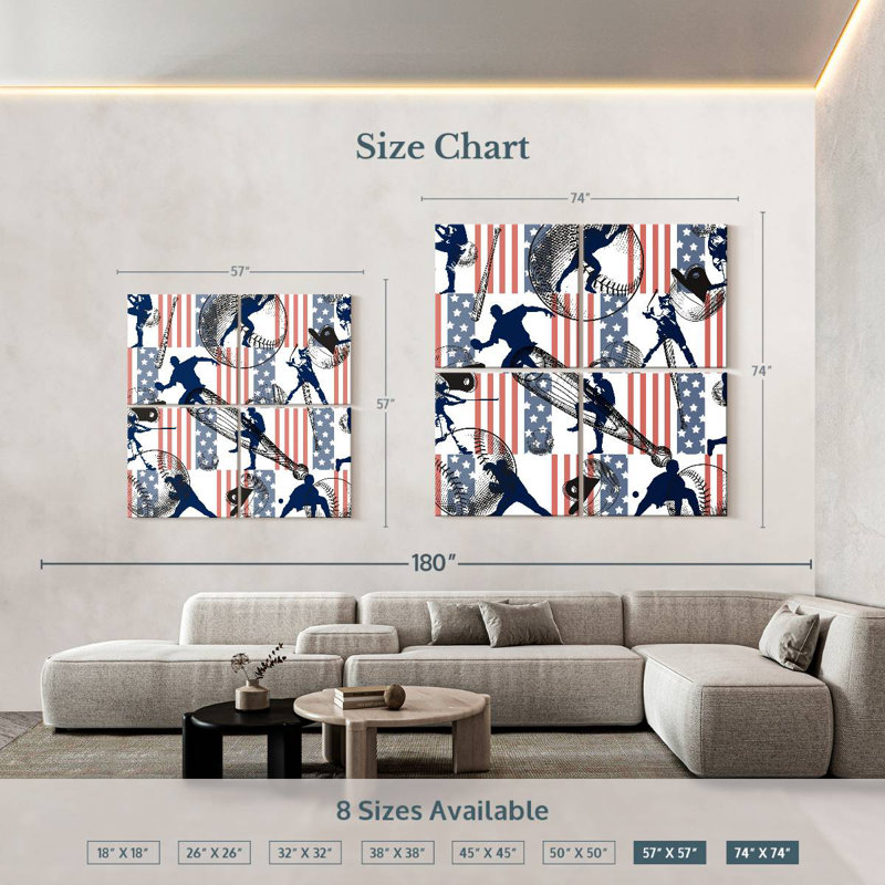 Sireci Baseball Pattern, 74" H x 74" W