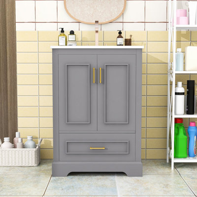  Bathroom Vanity with Sink, 2 Doors and 1 Drawer
