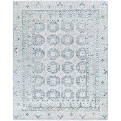 Riviera Hand Knotted Area Rug in Gray