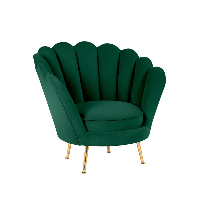Toro Velvet Barrel Chair, Blue, Gold