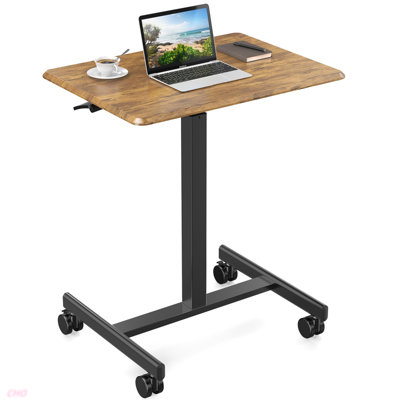 Sweetcrispy Small Mobile Rolling Standing Desk Rolling Desk Laptop Computer Cart For Home