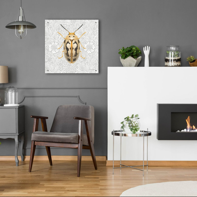 «Beetles and Butterflies 3» par Danhui Nai, art mural en verre acrylique, H 24 po x l 24 po x P 0,2 po