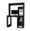Bureau d'ordinateur, huche, finition wengé noir