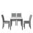 Borea 4 - Person Wooden-Frame Upholstered Dining Set with Square Faux-Marble Pattern top table