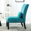 Fauteuil d'appoint contemporain sans accoudoirs en tissu chenille bleu sarcelle-335994531