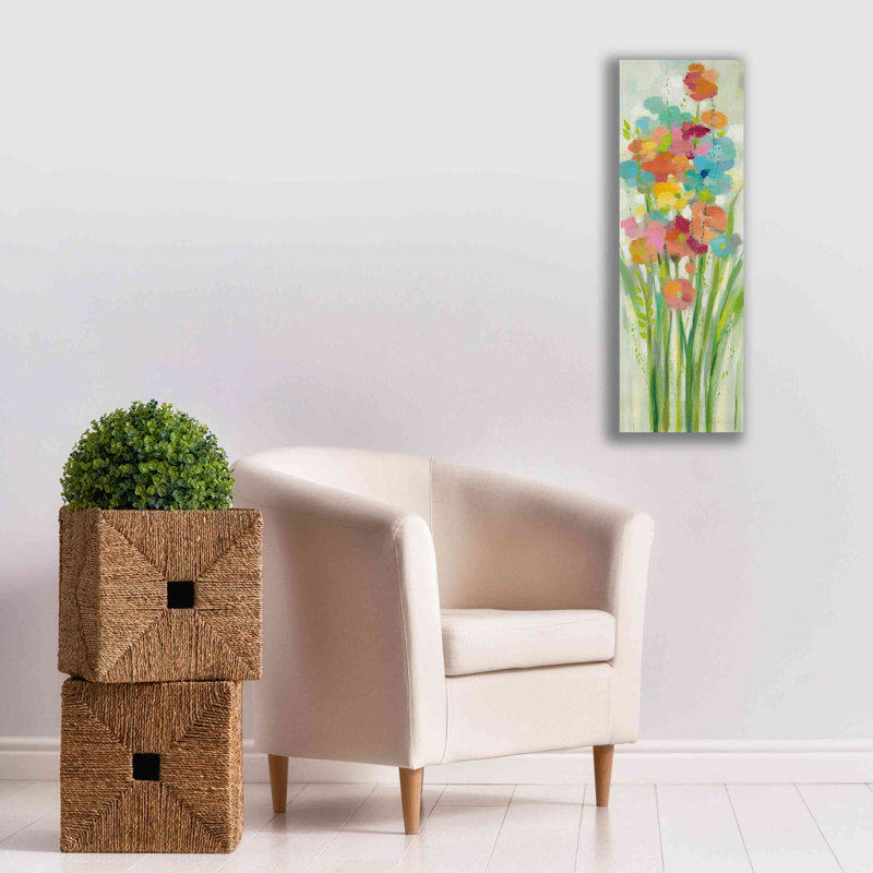 «Long Stem Bouquet II» par Silvia Vassileva, art mural sur toile, H 36 po x l 12 po x P 1,5 po