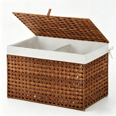 Panier de rangement en rotin tissé, bac de rangement décoratif pour comptoir de placard