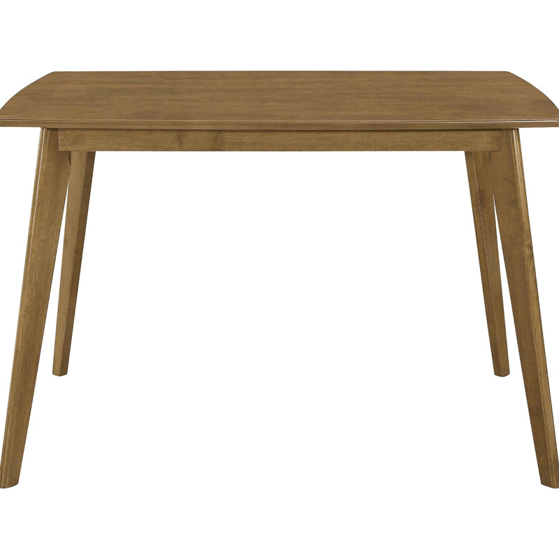 Solid Wood Chestnut Finish Table - Rectangular, Angled Legs For A Piece Chestnut Dining With Versatility