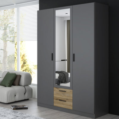 3 Door Manufactured Wood Wardrobe