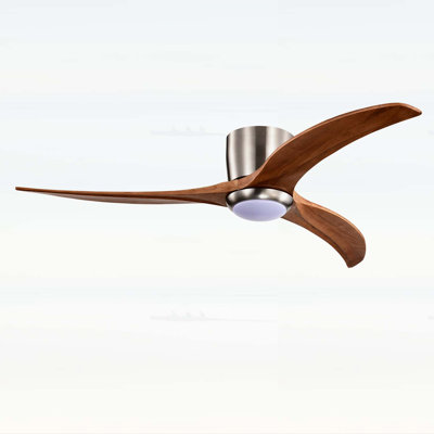 52 Inch Solid Wood Ceiling Fan with Lights, Remote Control, Quiet DC Motor, 6 Speeds, Reversible for Indoor Use