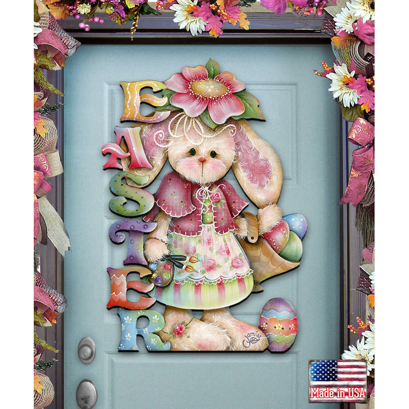 The Easter Bunny Wooden Door Hanger