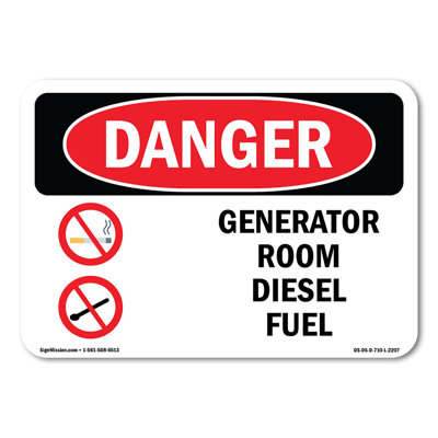 Generator Room Diesel Fuel Decal 24" X 18"