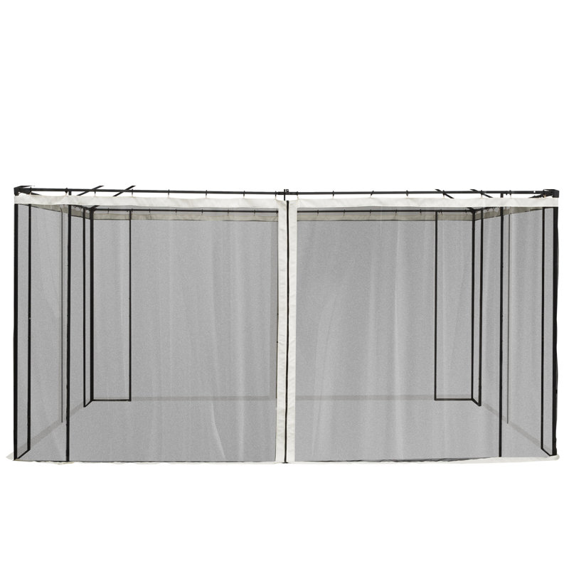 Outsunny Replacement Mesh Sidewall Netting For Patio Gazebos And Canopy Tents With Zippers (Sidewall Only)