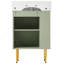 Meuble-lavabo vert 21,6 po, armoire combinée, meuble de rangement pour salle de bain, lavabo simple en céramique, rangement à gauche