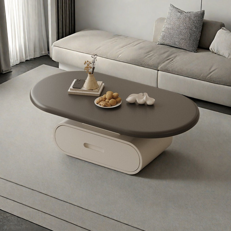 Table basse moderne avec finition piano, Gris