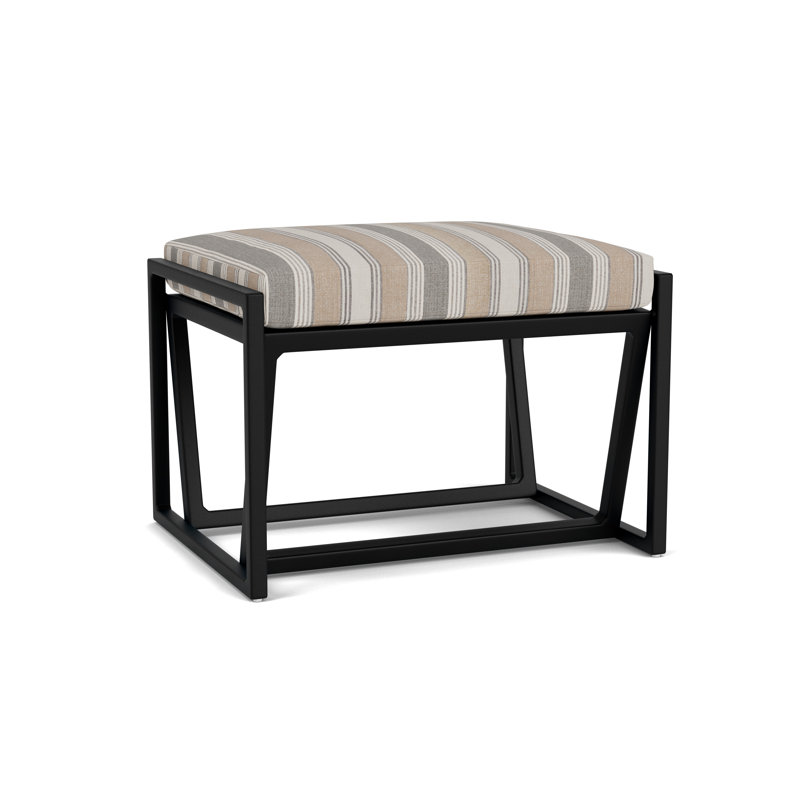 Summit Outdoor Ottoman, Ebony, Purveyor Pewter