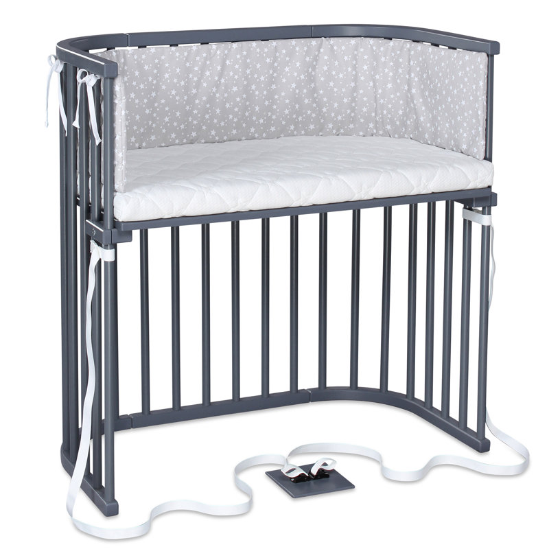 babybay Boxspring co-sleeper, Grey/Brown/Blue